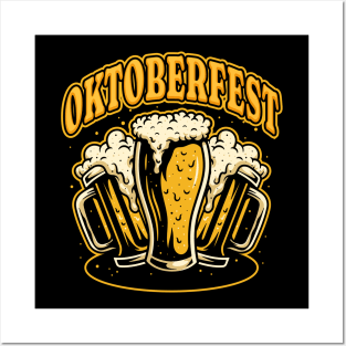 3 Beers Oktoberfest Party Posters and Art